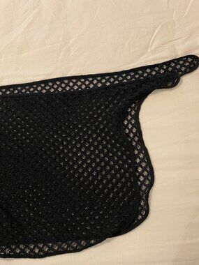 Vintage Baltex Black Cotton Crochet Short Pareo S
